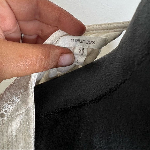 White Peekaboo Shoulder Lace Top by Maurice’s Size 1 - Picture 4 of 4